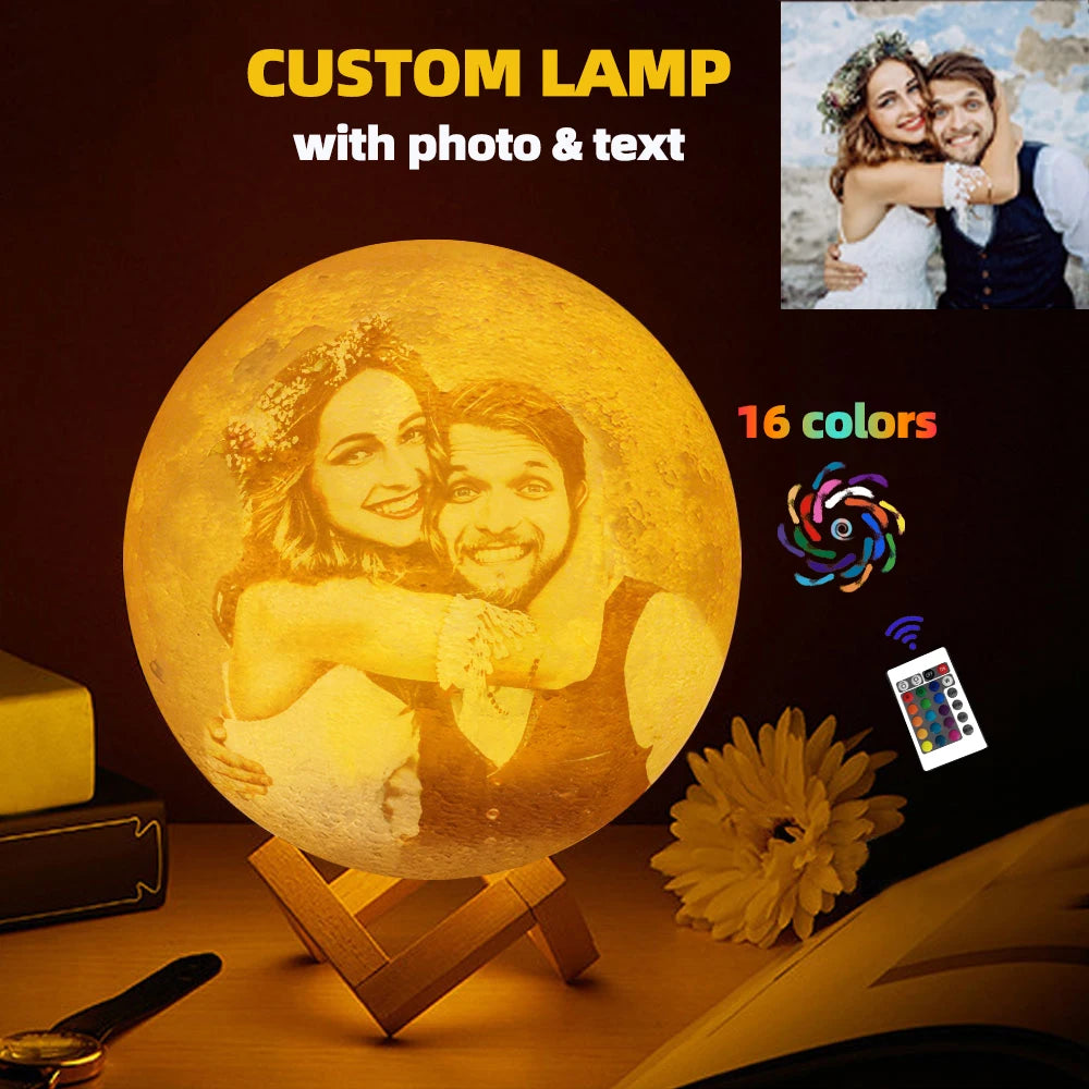 Personalized 3D Moon Lamp Anniversary Gift
