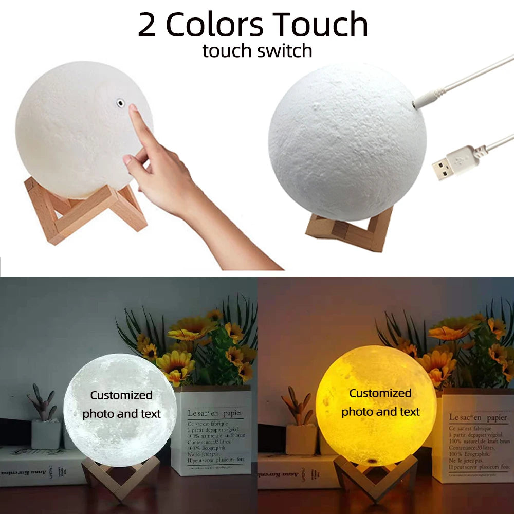 Personalized 3D Moon Lamp Anniversary Gift