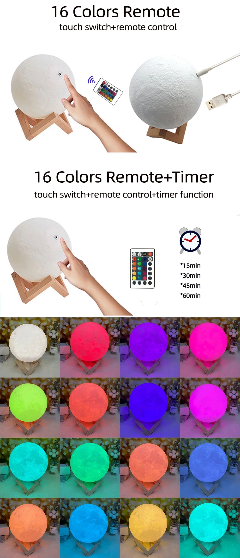 Personalized 3D Moon Lamp Anniversary Gift