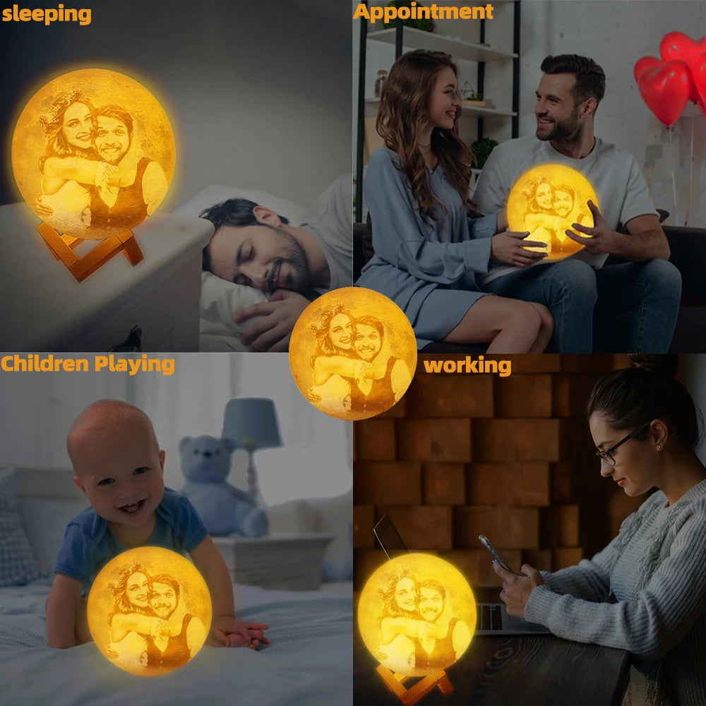 Personalized 3D Moon Lamp Anniversary Gift