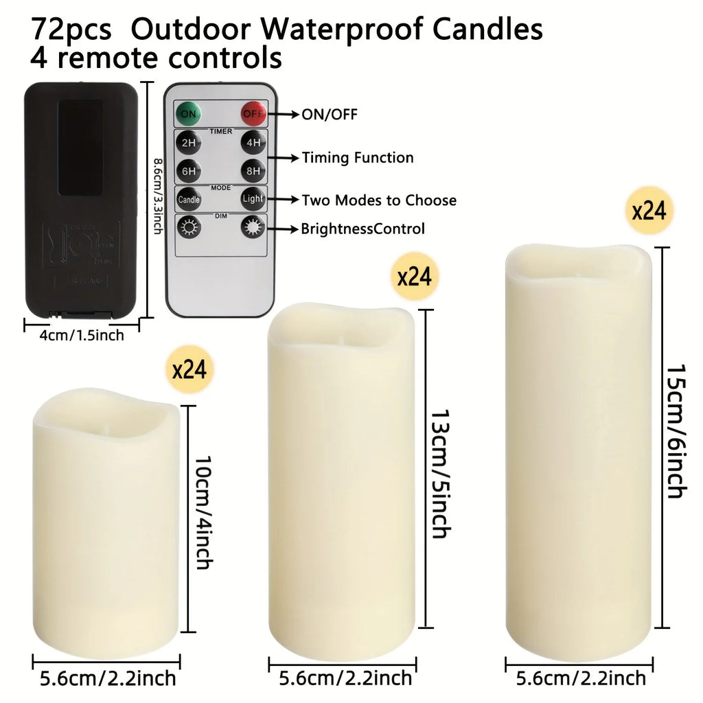 Premium Waterproof LED Pillar Candles Set