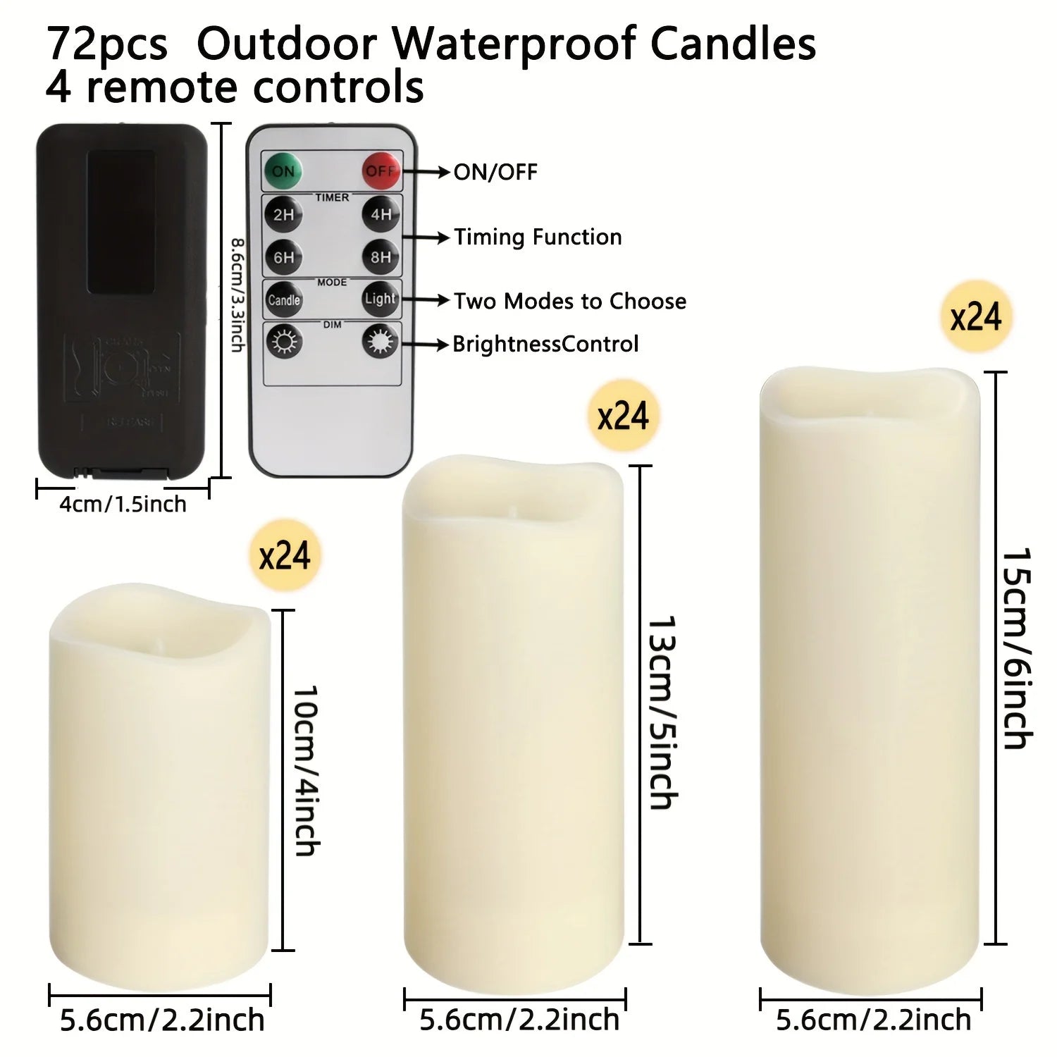 Premium Waterproof LED Pillar Candles Set
