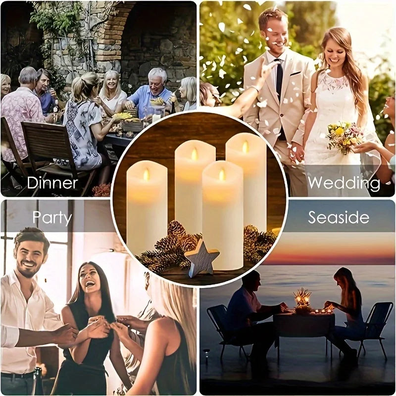 Premium Waterproof LED Pillar Candles Set